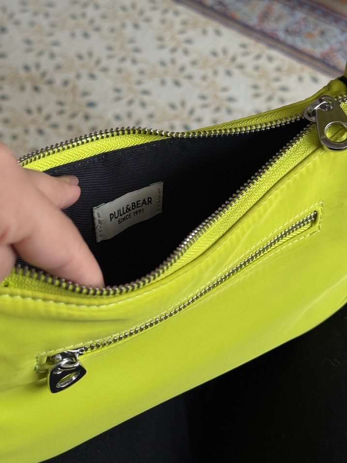 Sarı Minimalist Fermuarlı Kadın Çanta - Görsel 4