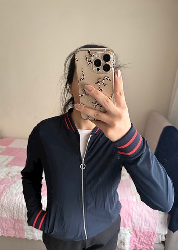 Siyah Kadın Fermuarlı Spor Ceket - Görsel 4