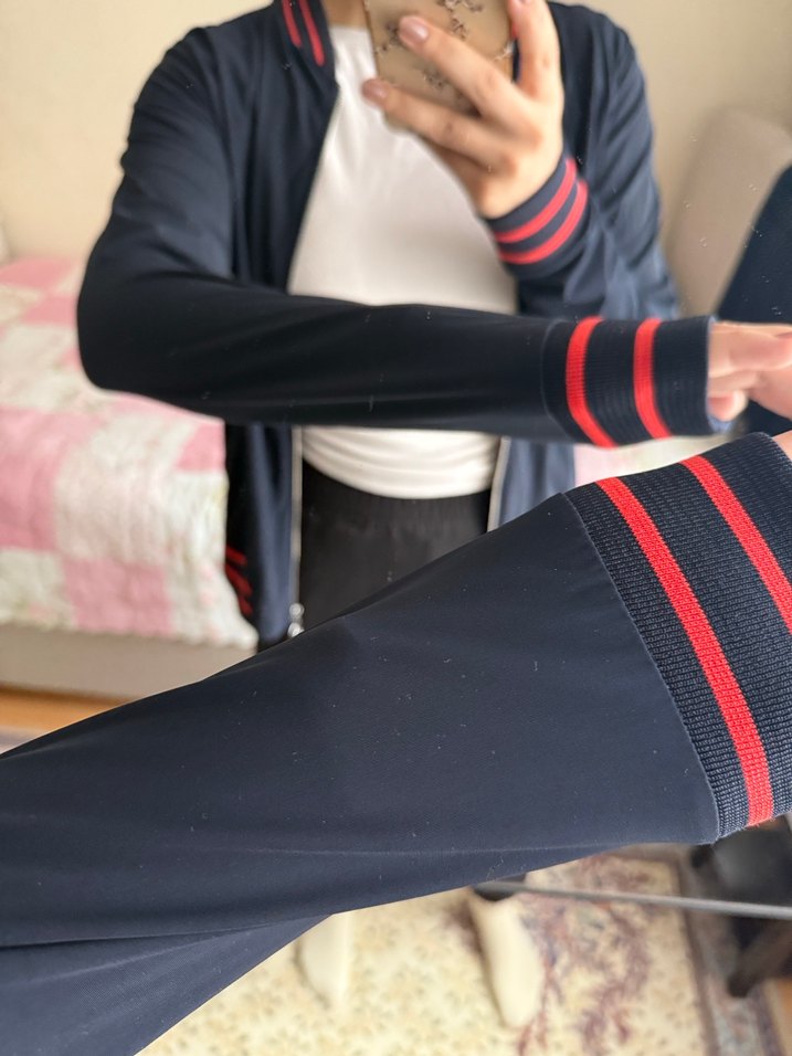 Siyah Kadın Fermuarlı Spor Ceket - Görsel 5