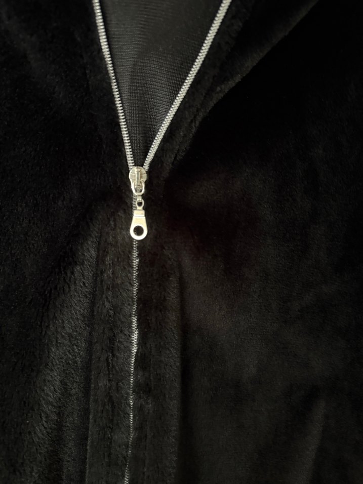 Siyah Peluş Kapüşonlu Kadın Ceket - Görsel 3