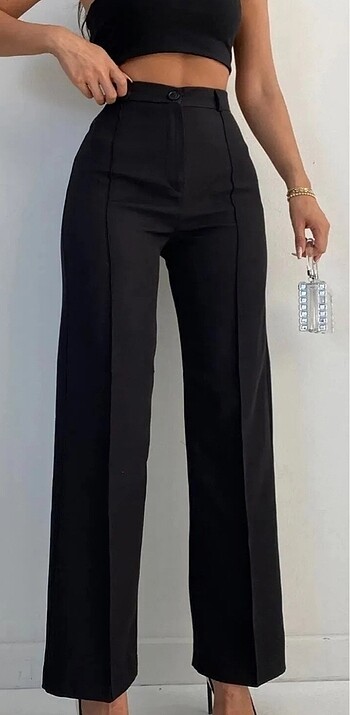 Trendyol & Milla Ellegant - Siyah yüksek bel palazzo pantolon