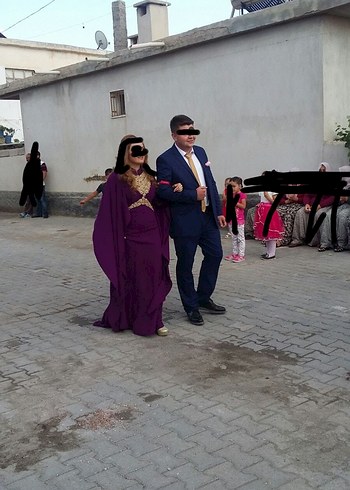 Mor Uzun Kollu balık model Gold taşlı Abiye