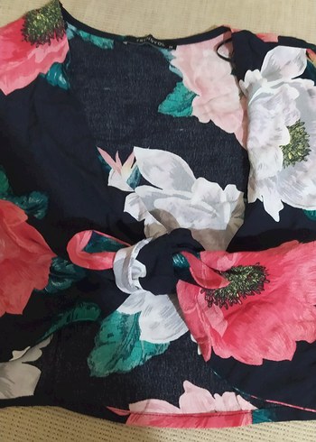 xs Beden çeşitli Renk Çiçek Desenli Kısa Kollu Mini Kimono