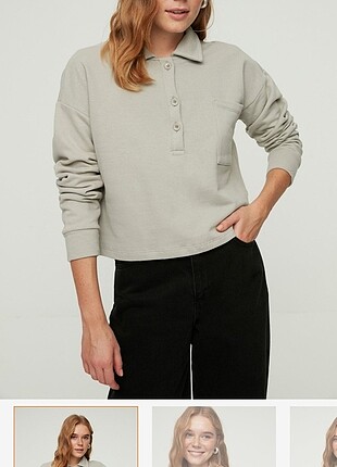 Vizon polo yaka crop