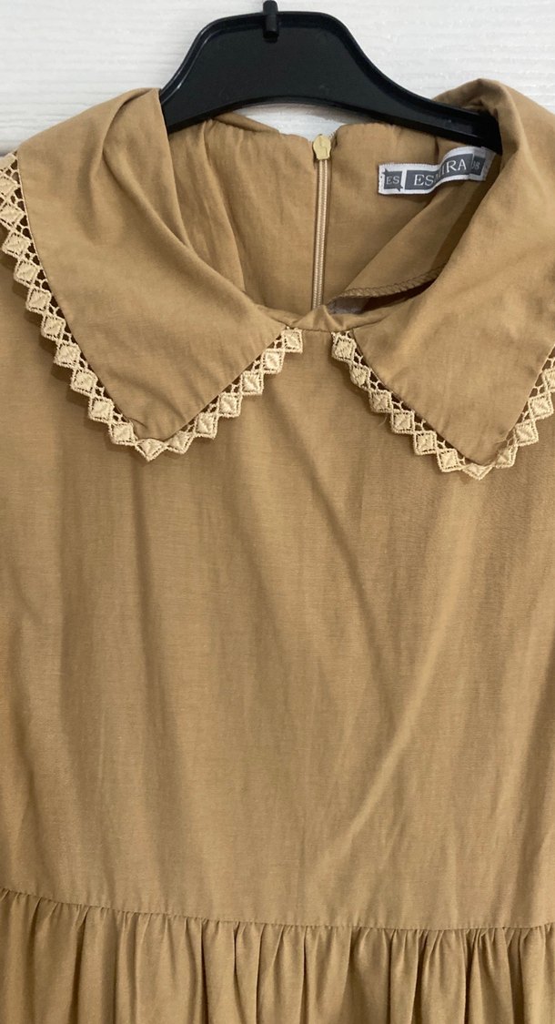 Bej Uzun Kollu Bohem Elbise - Görsel 2