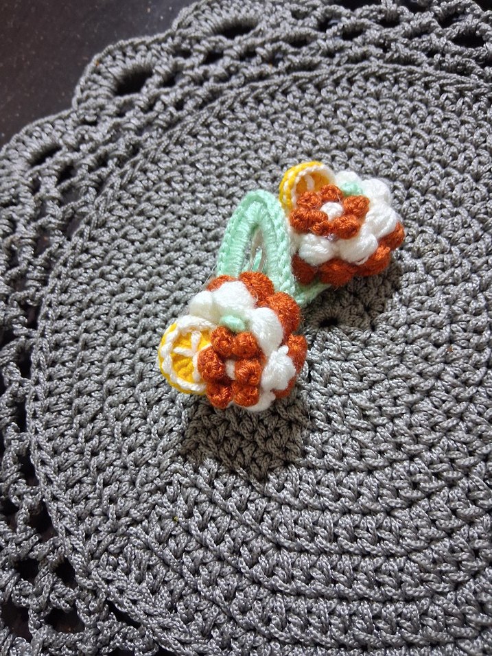 Renkli Nakışlı Örgü Çocuk Toka Seti - Görsel 5