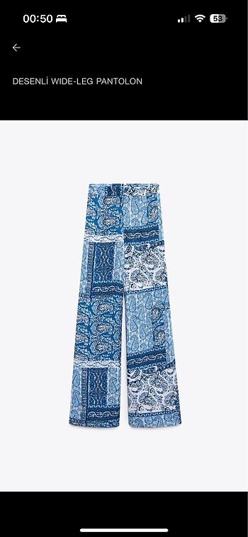 desenli zara pantolon
