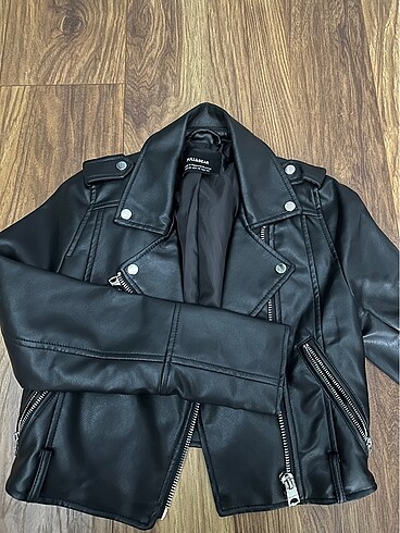 siyah pull&bear deri ceker