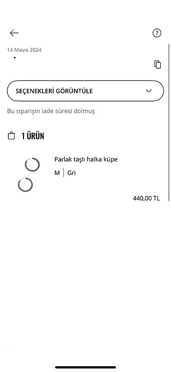 Stradivarius stradivarius taşlı siyah halka küpe