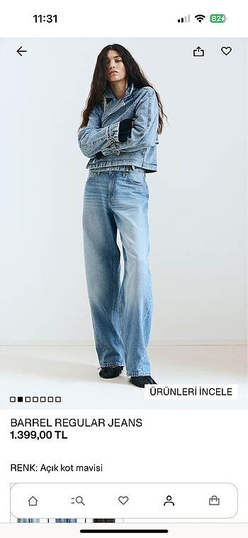 32 Beden lacivert Renk h&m jean