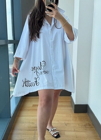 Poplin Gömlek Elbise  - Görsel 6