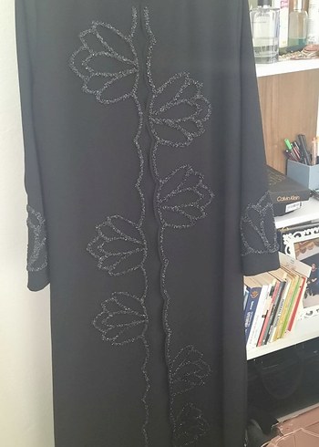 Boncuk İşlemeli Siyah Uzun Elbise - Görsel 5