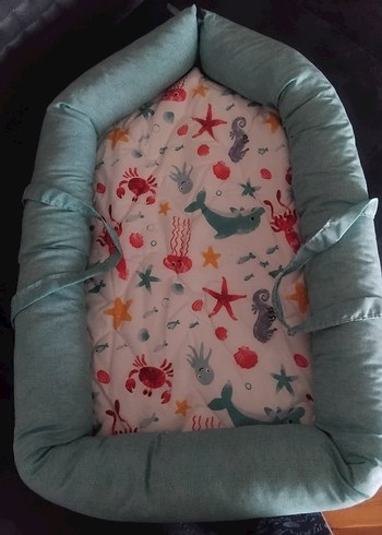 Turkuaz Desenli Bebek Uyku Minderi - Görsel 3