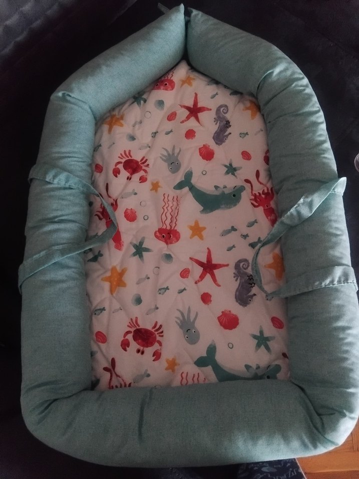 Turkuaz Desenli Bebek Uyku Minderi - Görsel 3