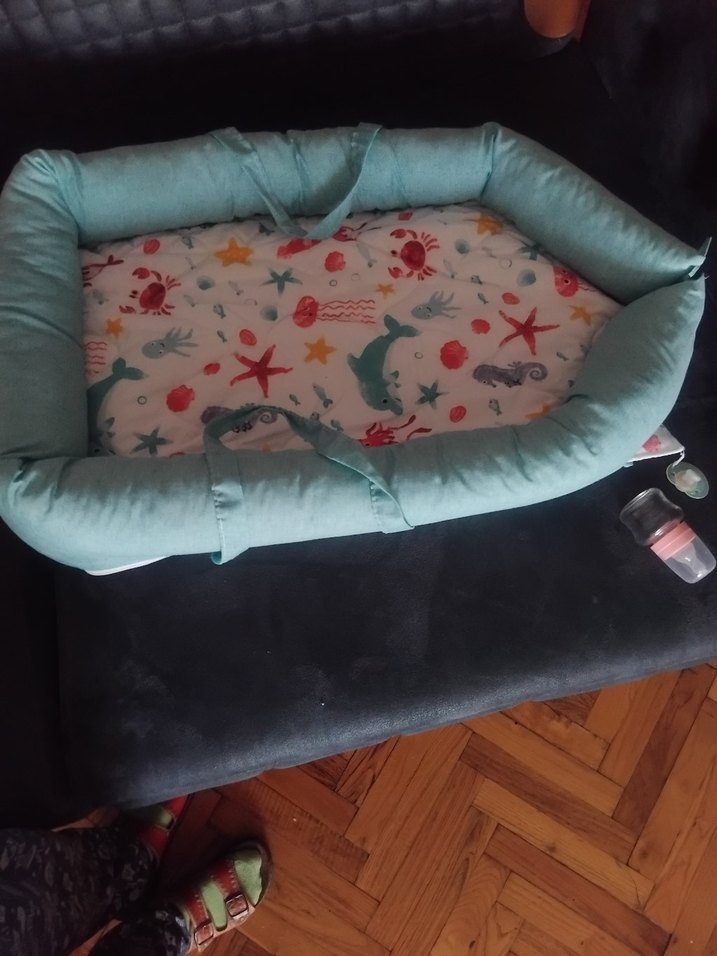 Turkuaz Desenli Bebek Uyku Minderi - Görsel 2