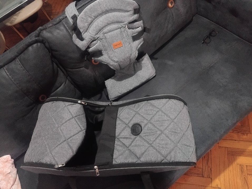 Gri Bebek Taşıyıcı ve Taşıma Çantası - Görsel 2