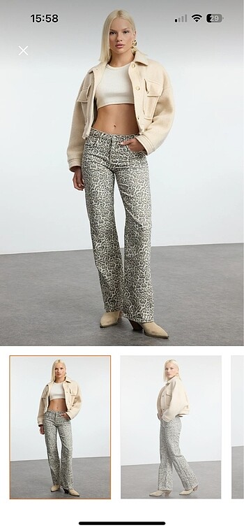 Leopar desenli pantolon 36 beden