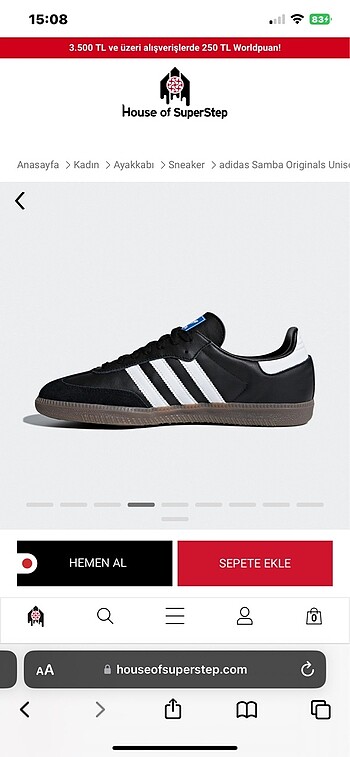 38,5 Beden Adidas samba