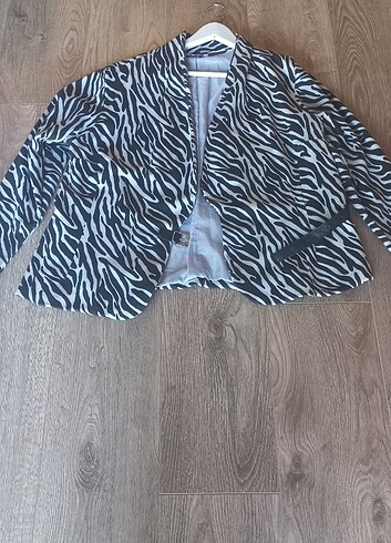 diğer Beden siyah Renk Zebra desen blazer ceket