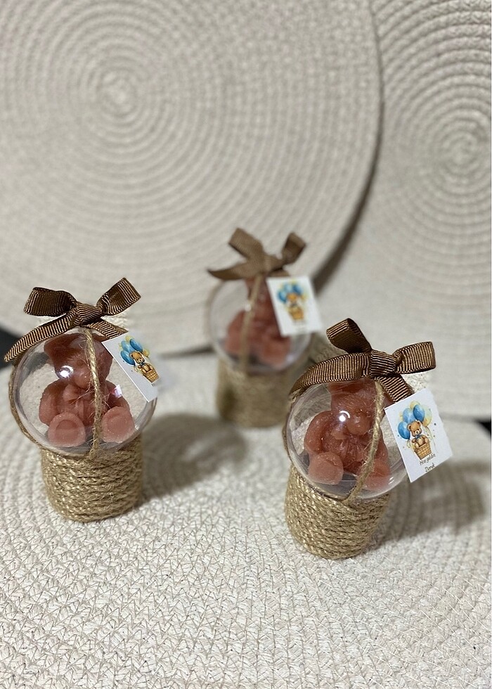 Ayıcık mum / Bebek hediyeliği - Görsel 3