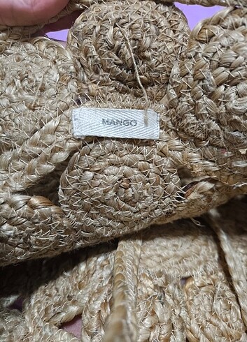 Mango gerçek jüt hasır çanta 