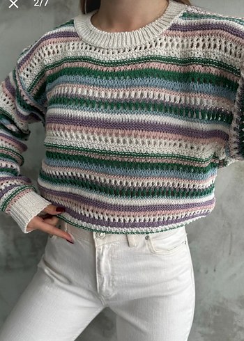 PASTEL RENKLİ ÖRGÜ KAZAK