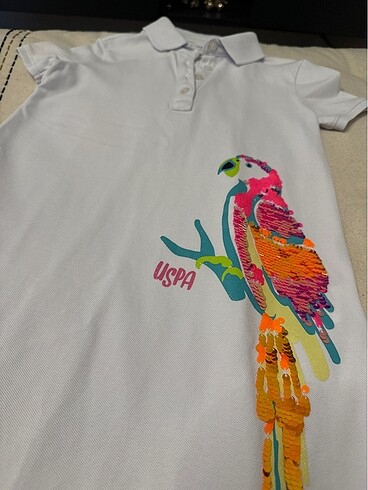 6 Yaş Beden beyaz Renk U.S Polo ASSN Kız Çocuk Elbise