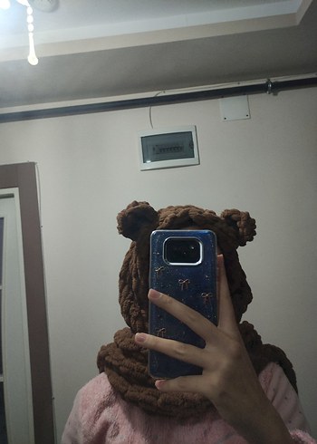 Puffy ipten kapşonlu atkı - Görsel 5