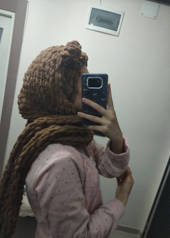 Puffy ipten kapşonlu atkı - Görsel 3