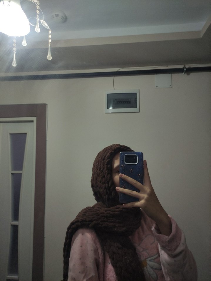 Puffy ipten kapşonlu atkı - Görsel 4