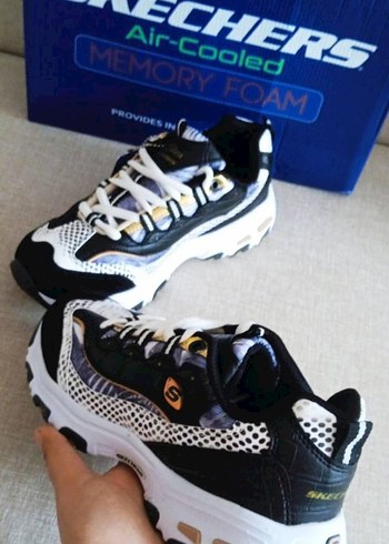 Skechers Beyaz Siyah Platform Spor Ayakkabı - Görsel 8