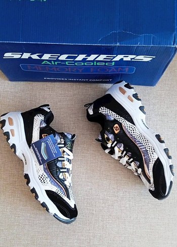Beyaz Siyah Skechers Platform Spor Ayakkabı - Görsel 2