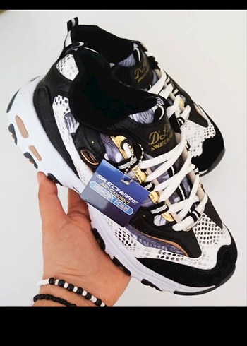 Skechers Beyaz-Siyah Platform Spor Ayakkabı - Görsel 3