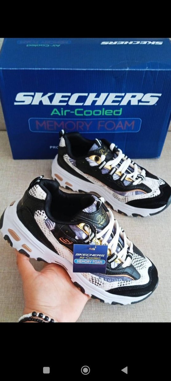 Skechers Beyaz-Siyah Platform Spor Ayakkabı - Görsel 4