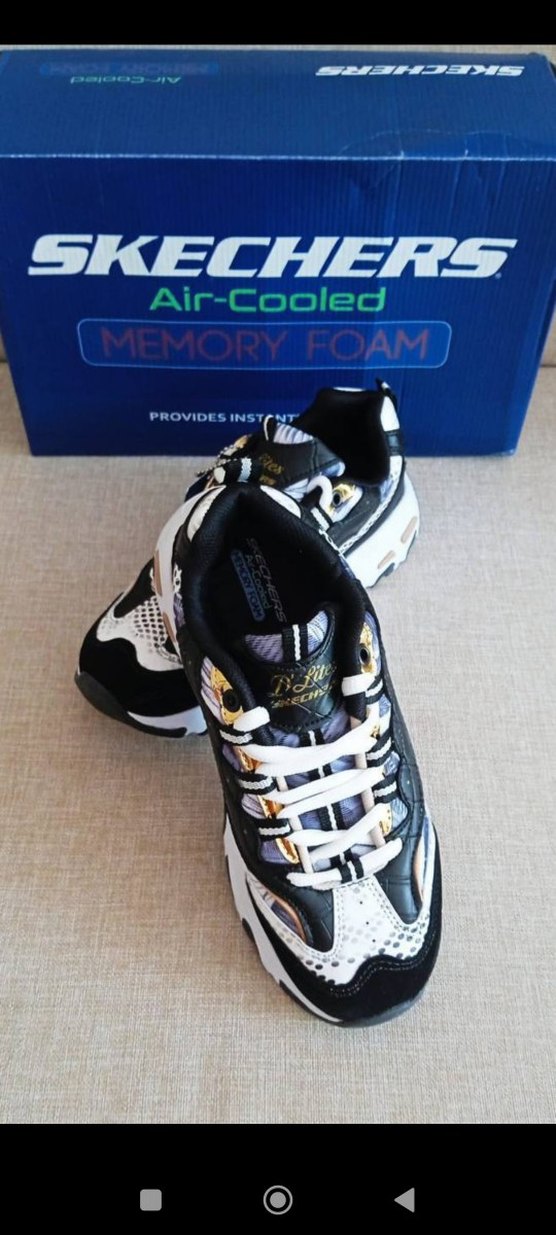 Skechers Beyaz-Siyah Platform Spor Ayakkabı - Görsel 5