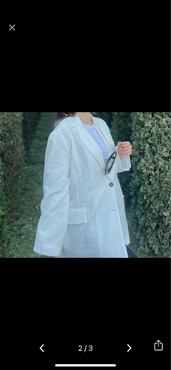 Diğer Beyaz keten blazer