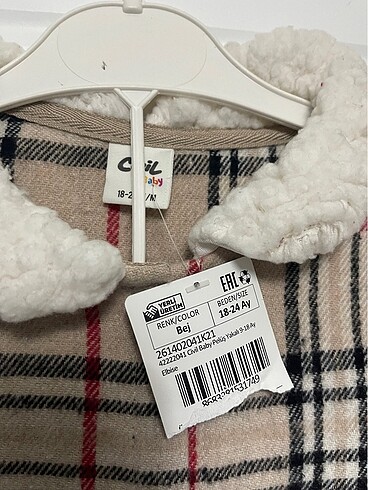 24-36 Ay Beden camel Renk Burberry model kız çocuk kışlık elbise