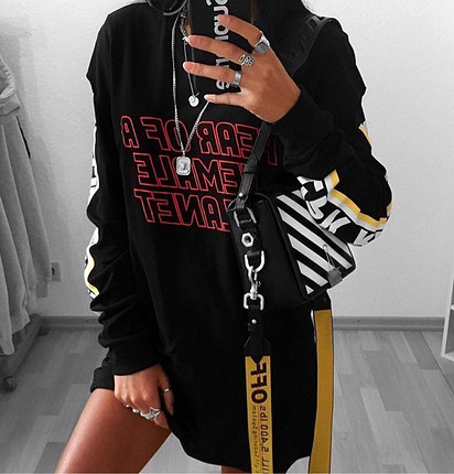 universal Beden siyah Renk Off white