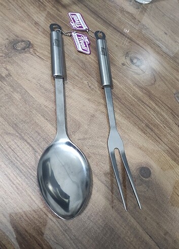  Beden gri Renk Tivoli salata kaşığı çatal kaşık şık çelik 
