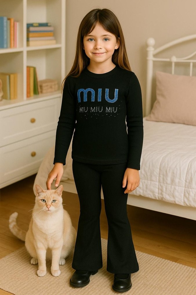 Kahverengi Nakışlı Örgü Kedi Kıyafeti - Görsel 2