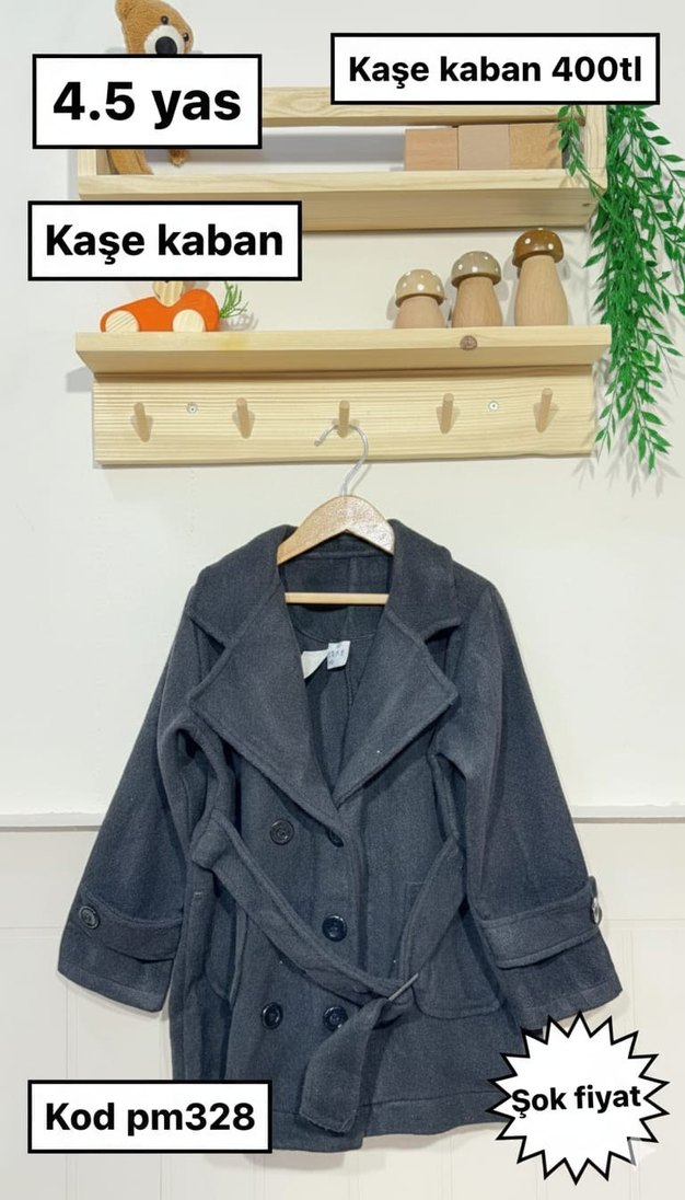 Kız Çocuk Gri Örgü Kaşe Panço - Görsel 4