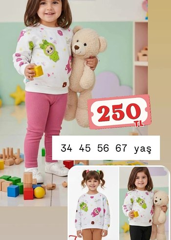 Kız Çocuk Pembe Fiyonklu Eşofman Takımı - Görsel 7