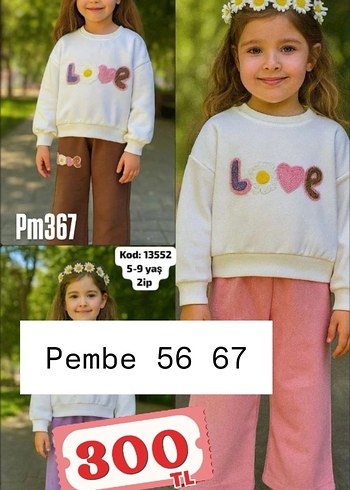 Kız Çocuk Pembe Fiyonklu Eşofman Takımı - Görsel 13