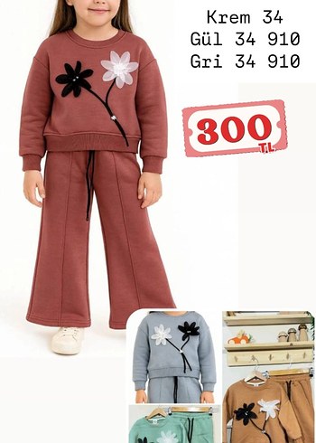 Kız Çocuk Pembe Fiyonklu Eşofman Takımı - Görsel 5