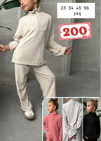 Kız Çocuk Pembe Fiyonklu Eşofman Takımı - Görsel 2