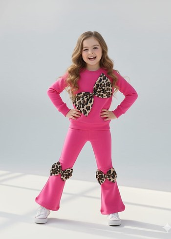 Kız Çocuk Fermuarlı Mor Eşofman Takımı - Görsel 16