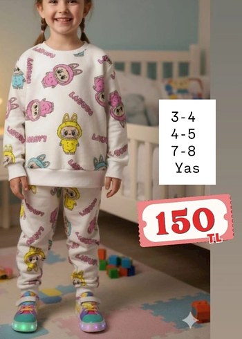 Kız Çocuk Fermuarlı Mor Eşofman Takımı - Görsel 13