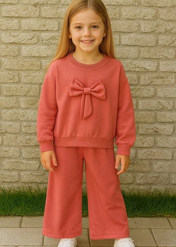 Kız Çocuk Fermuarlı Mor Eşofman Takımı - Görsel 10