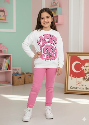 Kız Çocuk Fermuarlı Mor Eşofman Takımı - Görsel 17