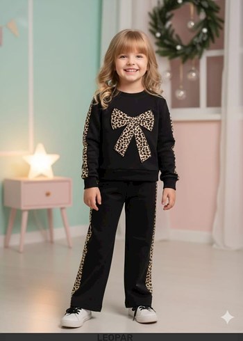 Kız Çocuk Fermuarlı Mor Eşofman Takımı - Görsel 14